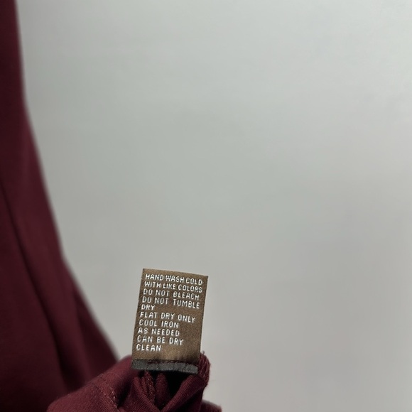 J McLaughlin Isabel Dress A-Line Sheath Midi Knot Bow Burgundy Red Size S Small - Picture 9 of 10